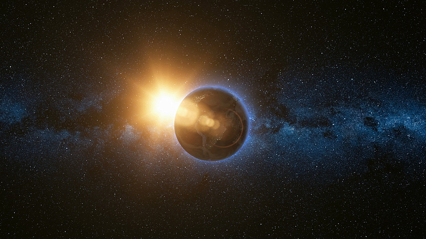 Солнце и Земля фото