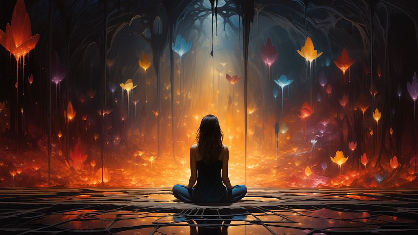 девушка в медитации фото