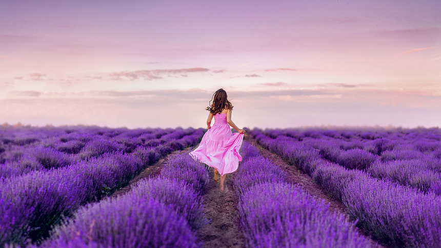 Девушка среди лаванды фото