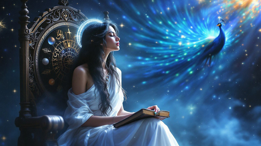 Девушка и птица фото