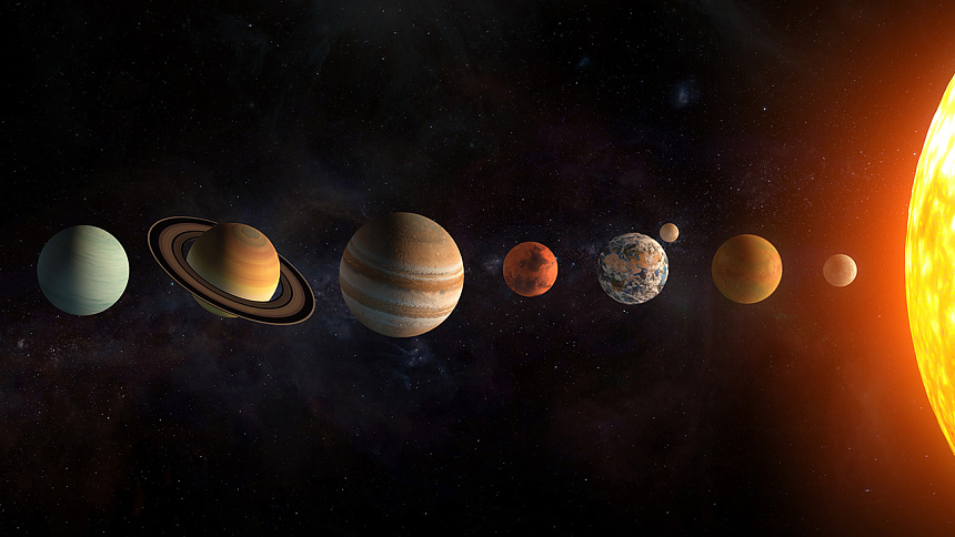 расположение планет в космосе фото