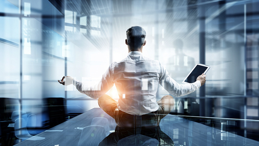 йога в офисе фото