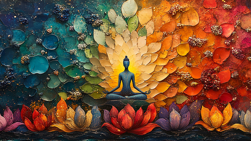 Медитация и цветы фото