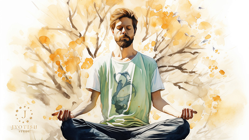 Мужчина в медитации фото