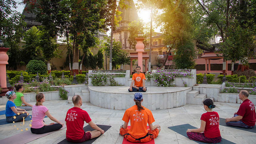 медитация на улице фото