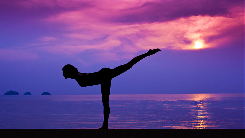 йога на закате фото
